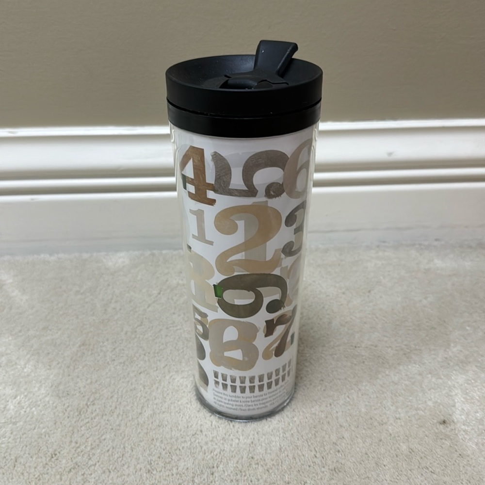 Starbucks Travel Tumbler Numbers 2011 Coffee Cup Mug Locking Lid 16oz Travel Mug